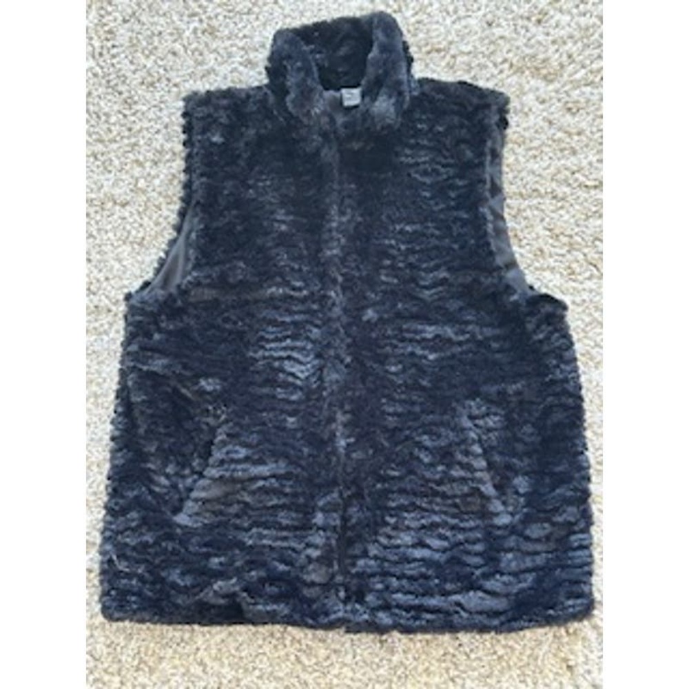 MIXIT Black Faux Fur Vest - Women's Size S/M